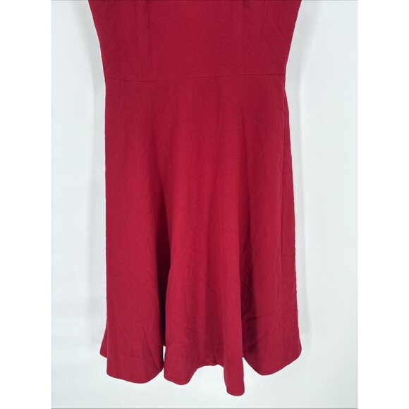 New Dress The Population Size Large Red Livia Midi Cocktail Dress Fit & Flare - Picture 5 of 10